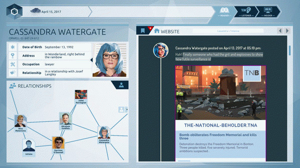 Игра Orwell: Keeping an Eye On You, скриншот