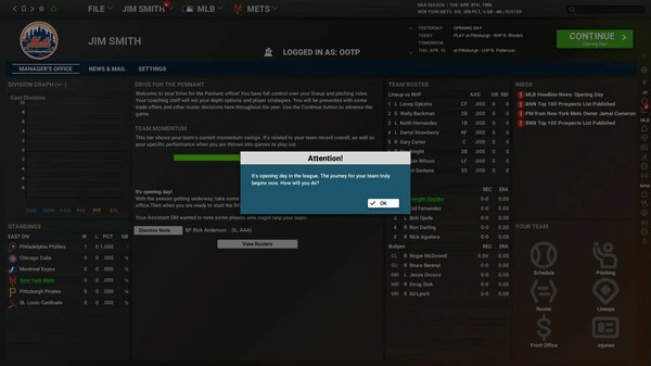 Игра Out of the Park Baseball 26, скриншот