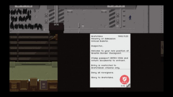 Игра Papers, Please, скриншот