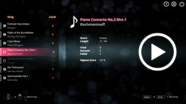Игра Pianistic, скриншот