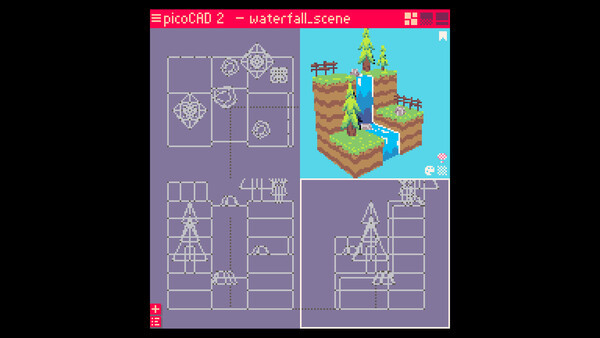 Игра picoCAD 2, скриншот