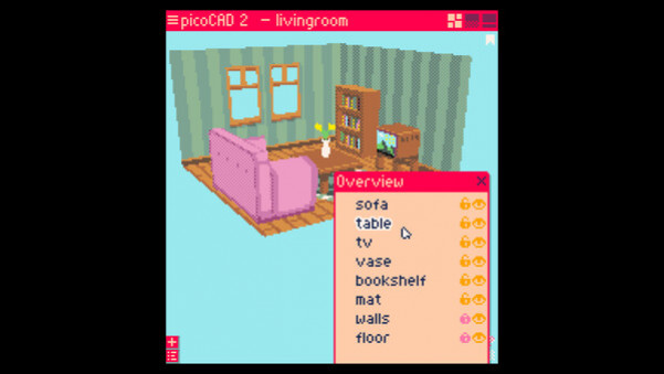 Игра picoCAD 2, скриншот