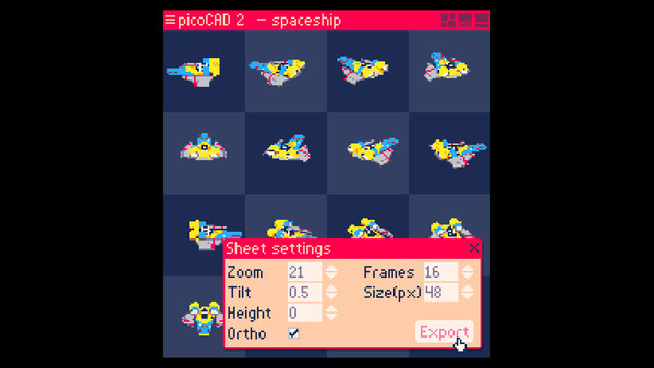 Игра picoCAD 2, скриншот