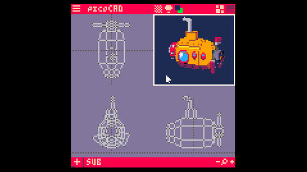 Игра picoCAD, скриншот