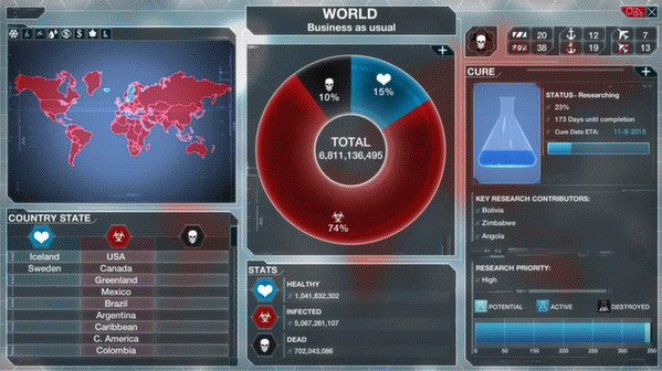 Игра Plague Inc: Evolved, скриншот