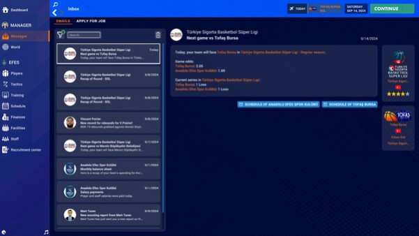 Игра Pro Basketball Manager 2025, скриншот