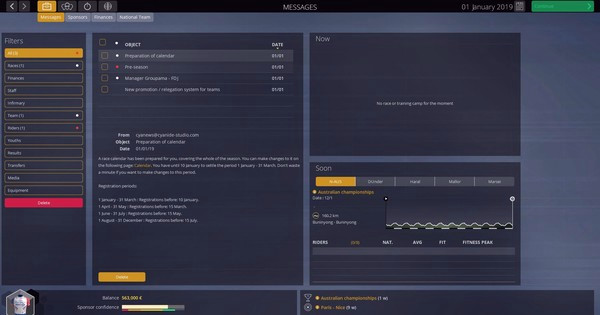 Игра Pro Cycling Manager 2019, скриншот