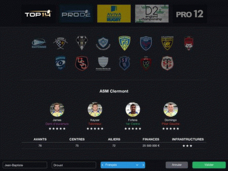 Игра Pro Rugby Manager 2015, скриншот