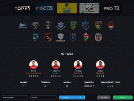 Игра Pro Rugby Manager 2015, скриншот