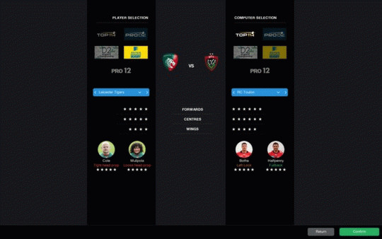 Игра Pro Rugby Manager 2015, скриншот