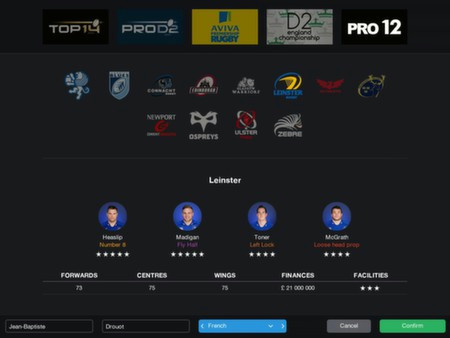 Игра Pro Rugby Manager 2015, скриншот