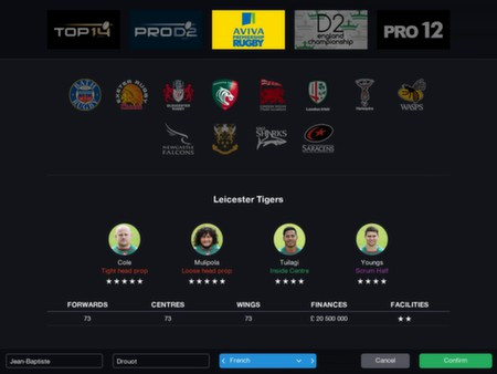 Игра Pro Rugby Manager 2015, скриншот