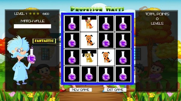Игра Professor Watts Memory Match: Puppies, скриншот