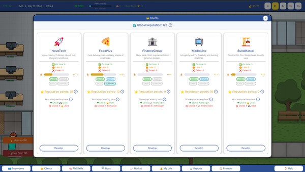 Игра Project manager SIM, скриншот