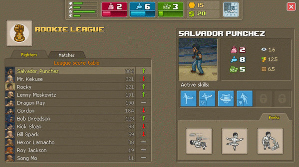 Игра Punch Club, скриншот