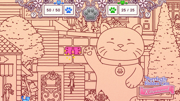 Игра Purrfectly Hidden Cats - Kittenwood, скриншот