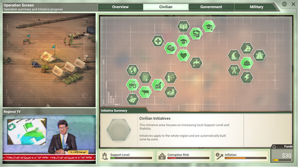 Игра Rebel Inc: Escalation, скриншот