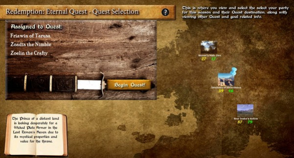 Игра Redemption: Eternal Quest, скриншот