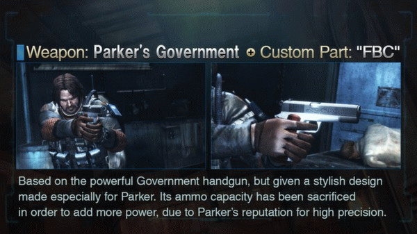 Игра Resident Evil: Revelations Parker's Government Handgun + Custom Part: "FBC", скриншот