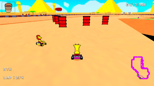 Игра Retro Kart Rush, скриншот