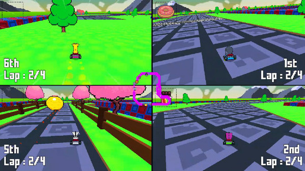 Игра Retro Kart Rush, скриншот