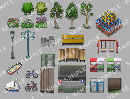 Игра RPG Maker MV - SERIALGAMES Living Good City Tileset, скриншот