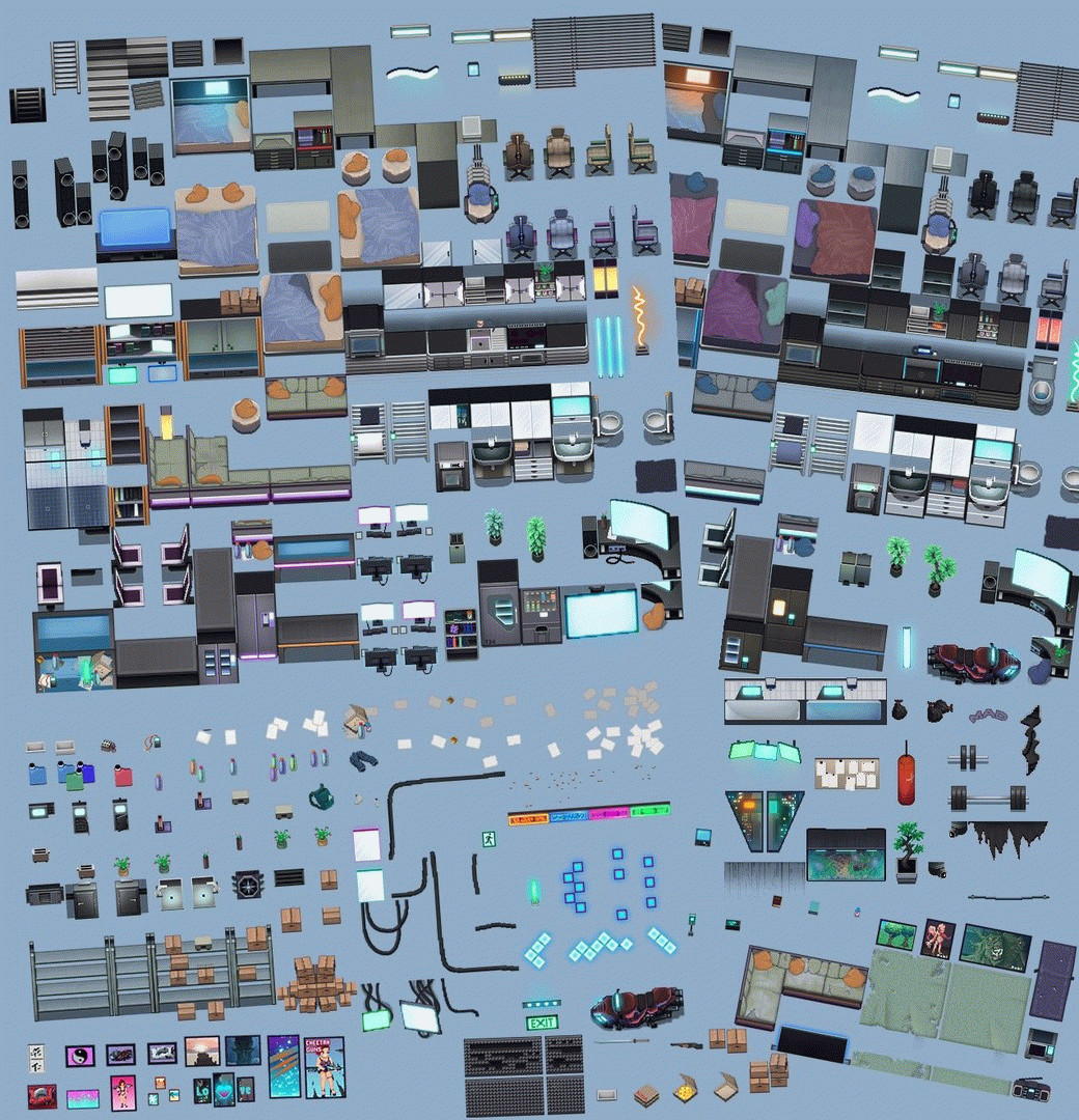 Купить DLC RPG Maker MV - Winlu Cyberpunk Tileset - Interior от 710 ...