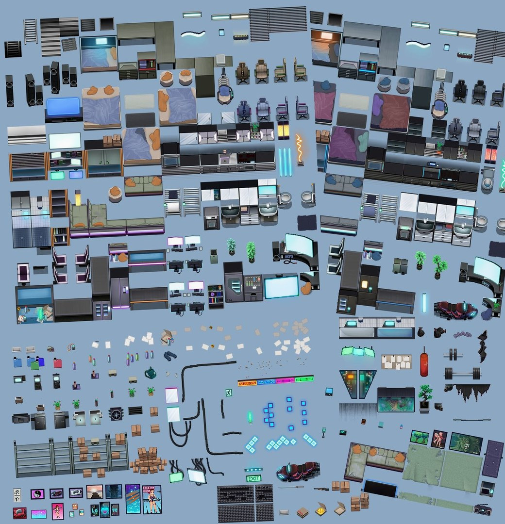Купить DLC RPG Maker MZ - Winlu Cyberpunk Tileset - Interior от 710 ...