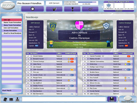 Игра Rugby Union Team Manager 2015, скриншот