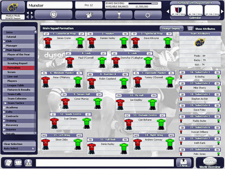 Игра Rugby Union Team Manager 2015, скриншот