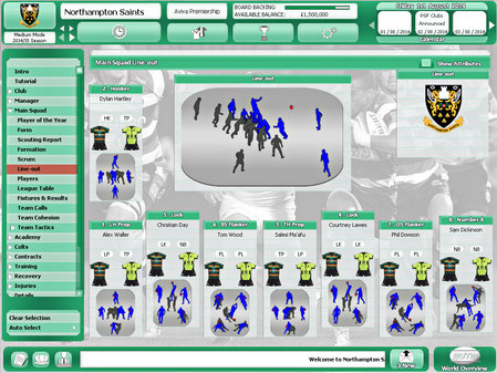 Игра Rugby Union Team Manager 2015, скриншот