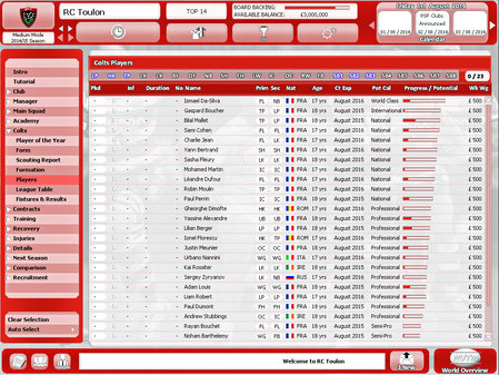 Игра Rugby Union Team Manager 2015, скриншот