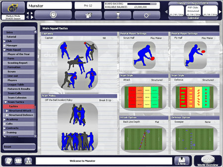 Игра Rugby Union Team Manager 2015, скриншот