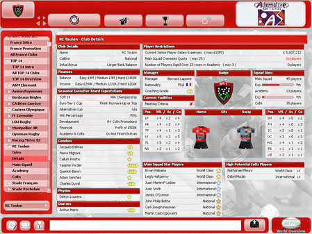 Игра Rugby Union Team Manager 2015, скриншот