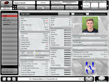 Игра Rugby Union Team Manager 2015, скриншот