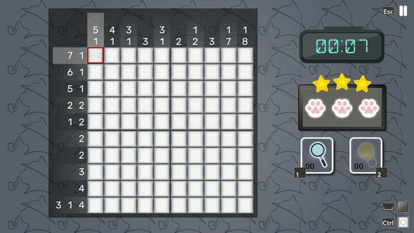 Игра SherloCAT Holmes Nonogram, скриншот