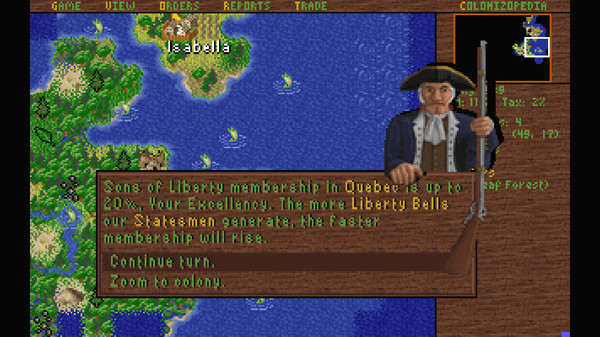 Игра Sid Meier's Colonization (Classic), скриншот