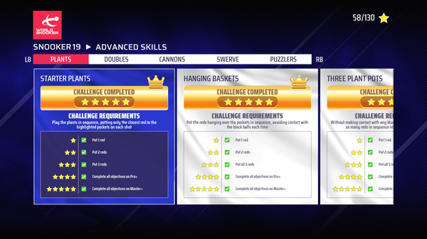 Игра Snooker 19 Challenge Pack, скриншот