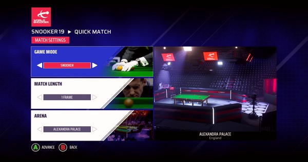 Игра Snooker 19, скриншот