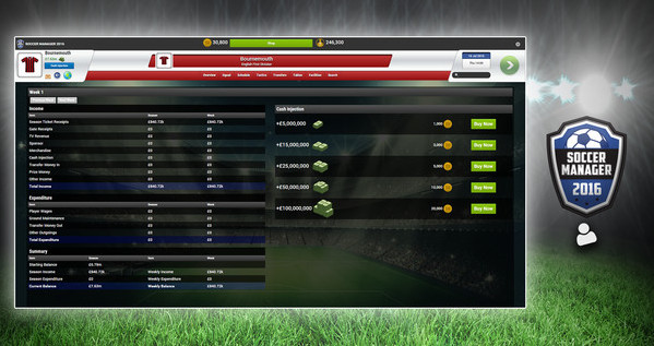Игра Soccer Manager, скриншот