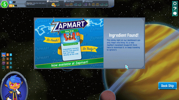 Игра Space Food Truck, скриншот