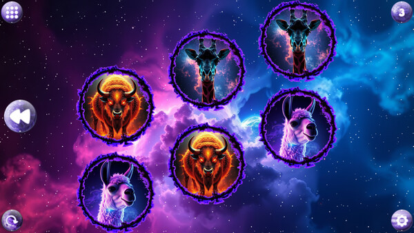 Игра Space Memory: Artiodactyls, скриншот