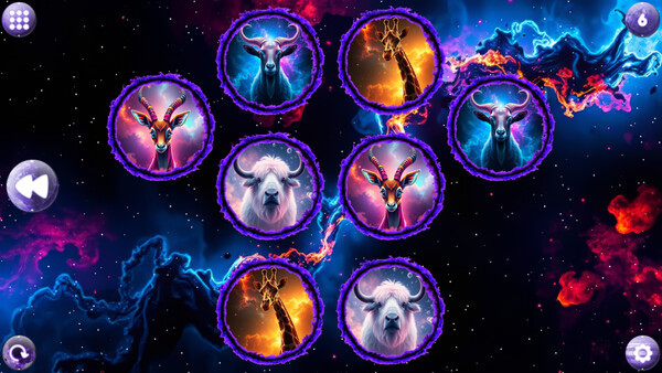 Игра Space Memory: Artiodactyls, скриншот