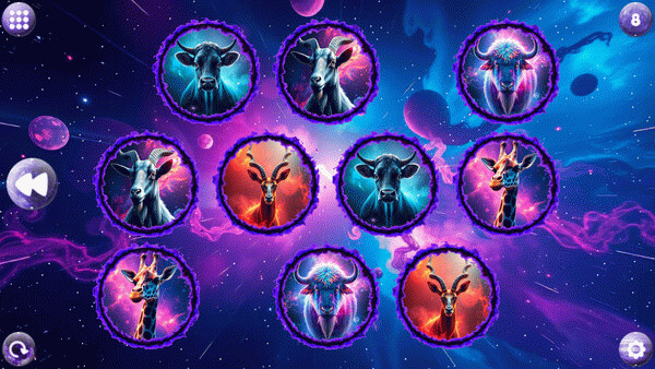 Игра Space Memory: Artiodactyls, скриншот