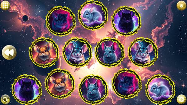 Игра Space Memory: Chinchillas, скриншот
