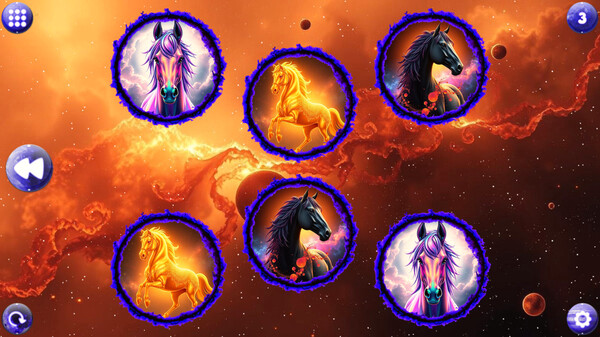 Игра Space Memory: Horses, скриншот