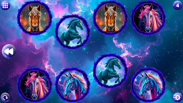 Игра Space Memory: Horses, скриншот
