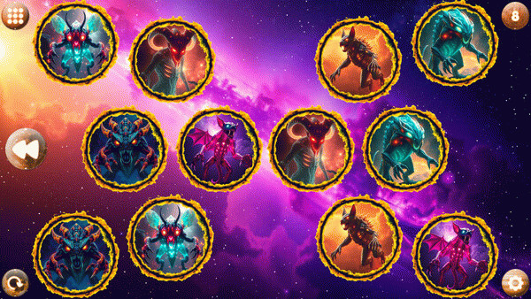Игра Space Memory: Monsters, скриншот