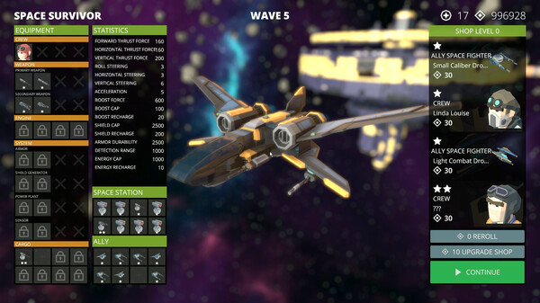 Игра Space Survivor, скриншот