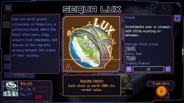 Игра Space Warlord Baby Trading Simulator, скриншот